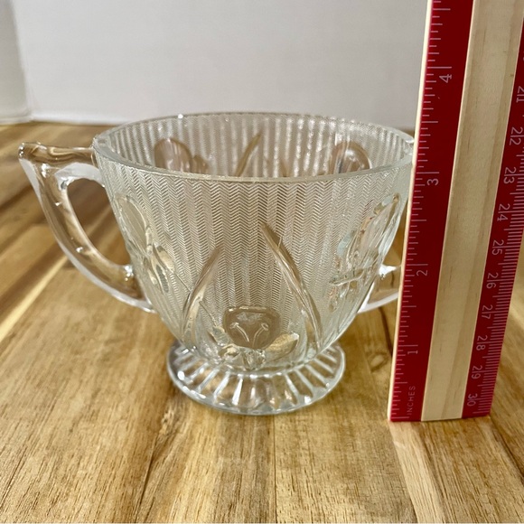 VTG Jeannette Depression Glass Iris Clear Creamer & Sugar Dish 1930’s - Picture 11 of 13